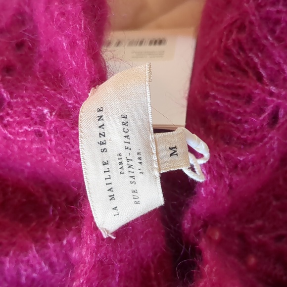 NWT Sezane Gilet Lison - Framboise jumper sweater low back with buttons - Picture 10 of 12